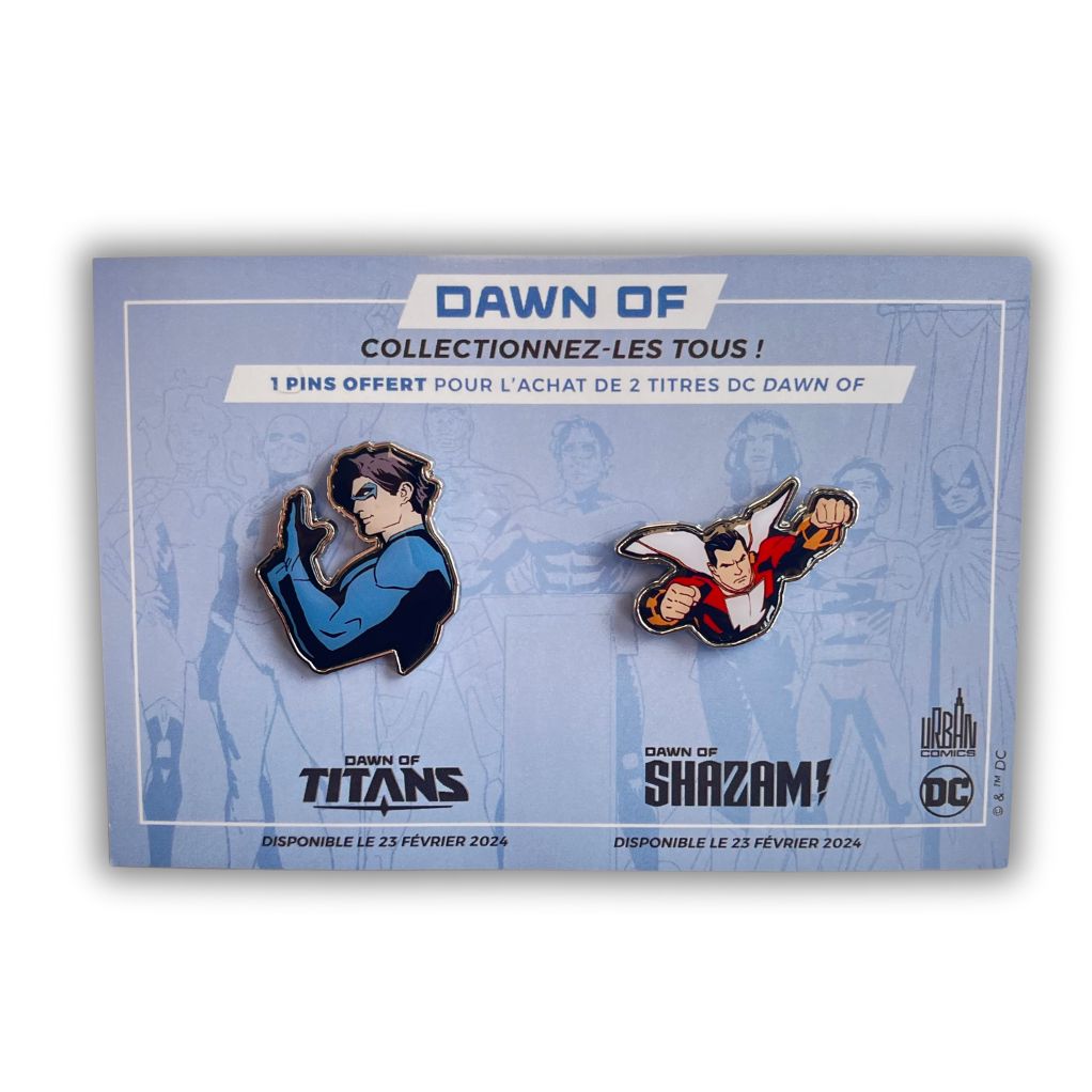 Pack de 2 pins DC Dawn of Shazam et Titans - principal