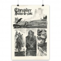 Lithographie Ronan Toulhoat, Chevalier sans le sou, Tête de chien