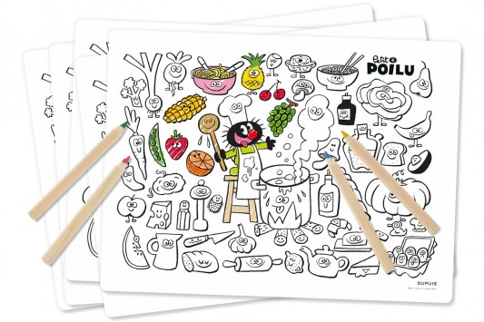 Set de table de coloriage Petit Poilu - principal