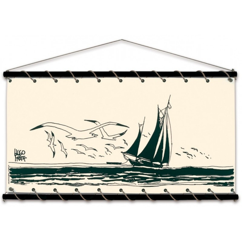 Toile tendue coton Corto Maltese - Voilier - principal