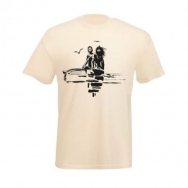T-Shirt Corto Maltese, Pirogue écru