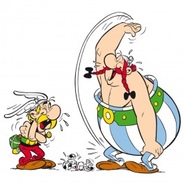 Digigraphie sur toile Astérix et Obélix - Mort de rire - 50 X 50 cm - Toile sur chassis
