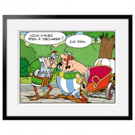 Digigraphie sur papier luxe Astérix & Obélix - J'ai faim - 50 x 40 cm - Cadre noir