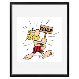 Digigraphie Astérix et Obélix - Gaule - 40 X 50 cm - Cadre noir