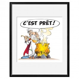 Digigraphie Astérix et Obélix - C'est prêt - 40 X 50 cm - Cadre noir
