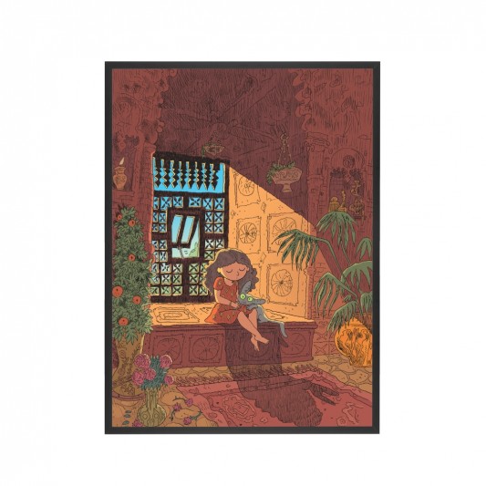 Digigraphie Joann Sfar Le Chat du Rabbin - Zlabya et le Chat - principal