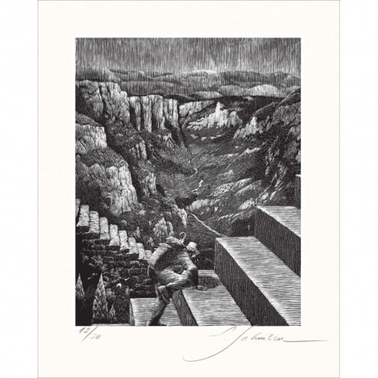 Sérigraphie Schuiten - Sur les chemins noirs - Je n'y arriverai jamais - principal