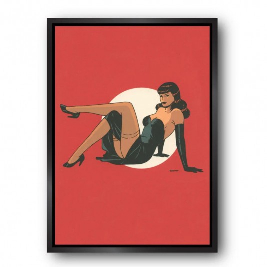 Tableau Pin up 7 - Fond rouge 50x70 cm - principal