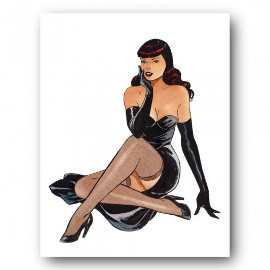 Tableau Pin up 2 - Jambes croisées 55x70 cm - principal
