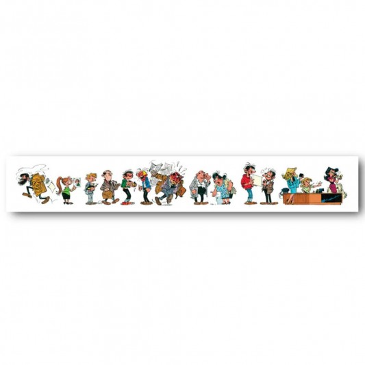 Tableau Gaston Lagaffe 11 - Les personnages de Gaston 150x23 cm - principal