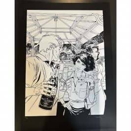 Sérigraphie Largo Winch - Hommage au champagne Moët & Chandon - Version N&B