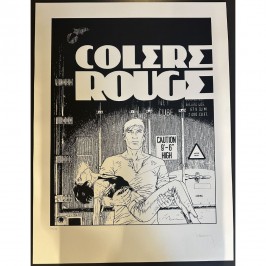 Sérigraphie Largo Winch - Colère Rouge - Version N&B