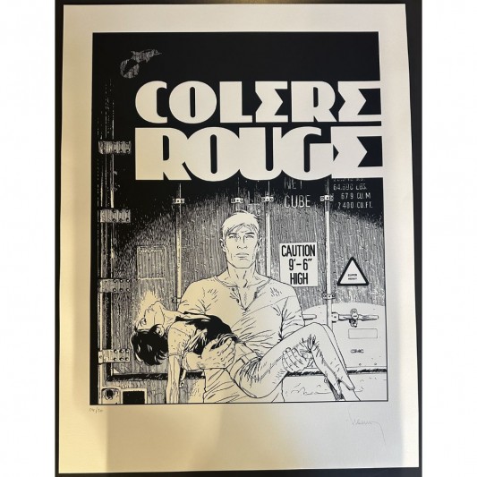 Sérigraphie Largo Winch - Colère Rouge - Version N&B - principal