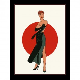 Sérigraphie Pin-up - Bords noirs contours rouges