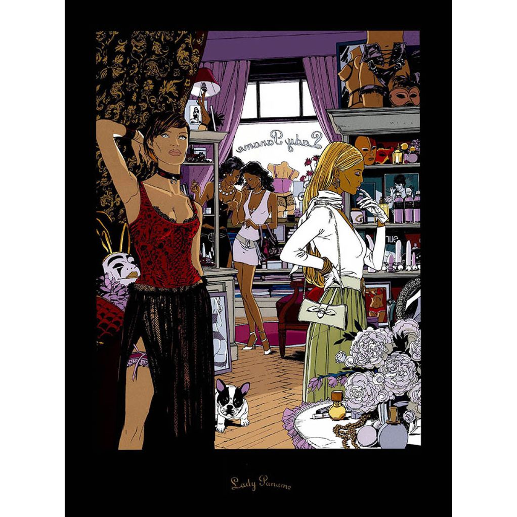 Sérigraphie Lady Paname - Bords Noirs Mat - principal