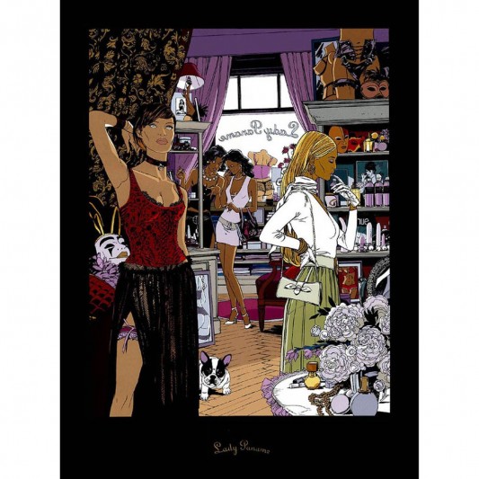 Sérigraphie Lady Paname - Bords Noirs Mat - principal