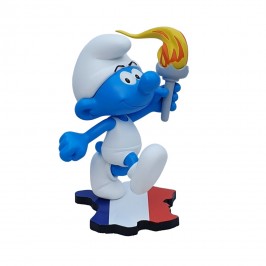 Figurine Schtroumpf porteur de la flamme Olympique