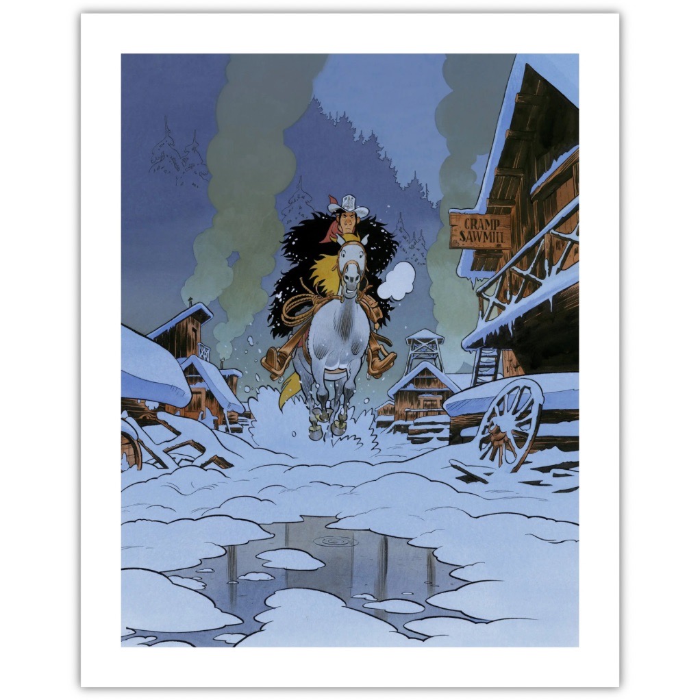 Digigraphie Lucky Luke - Galop dans la neige - principal