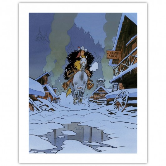Digigraphie Lucky Luke - Galop dans la neige - principal