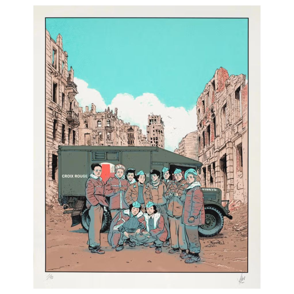 Sérigraphie Les bleues à Varsovie - principal