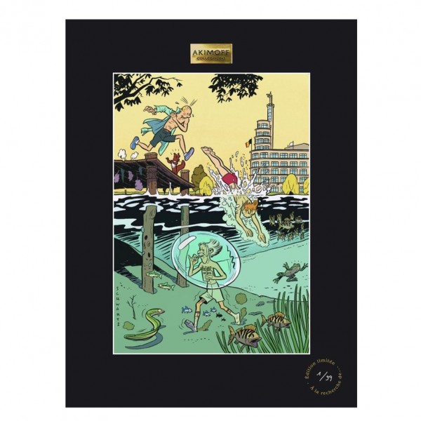 Art Print, Spirou and Fantasio N°, The death of Spirou, dives