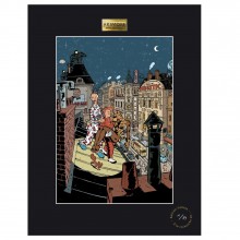 Arrt print, Spirou et Fantasio by Schwartz and Yann, The Leopard woman, on the roofs