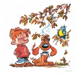 Boule et Bill en automne (Dibond 40x40cm)