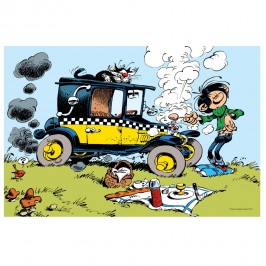 GASTON ET SON TAXI (Plaque en Dibond 360x240)