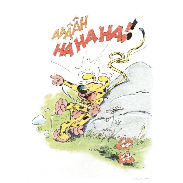 Dibond plate Marsupilami laughing out loud (240x360 mm)