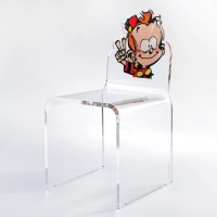 Chaise Le Petit Spirou acrylique transparent