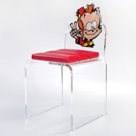 Chaise confort Le Petit Spirou - acrylique transparent