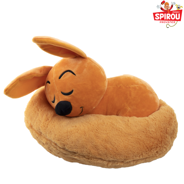 Stuffed toy Spirou and Spip lying down