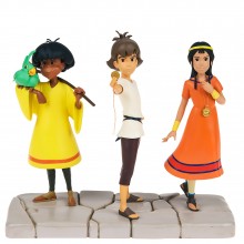 Coffret 3 figurines Les Mystérieuses Cités d'Or -  Esteban, Zia, Tao et Pichu