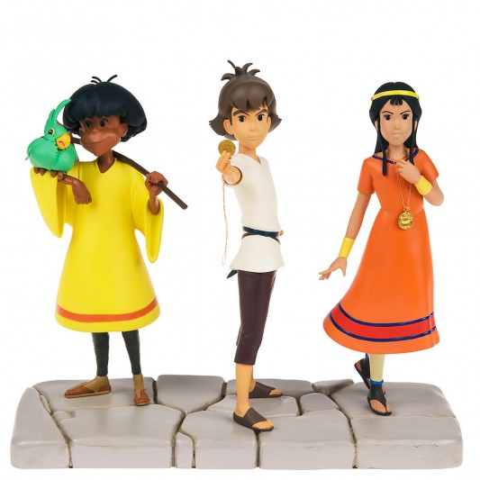 Coffret 3 figurines Les Mystérieuses Cités d'Or -  Esteban, Zia, Tao et Pichu - principal