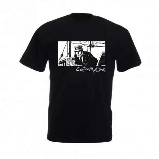 T-Shirt Corto Maltese, Port Ducal, noir, Taille XL - principal