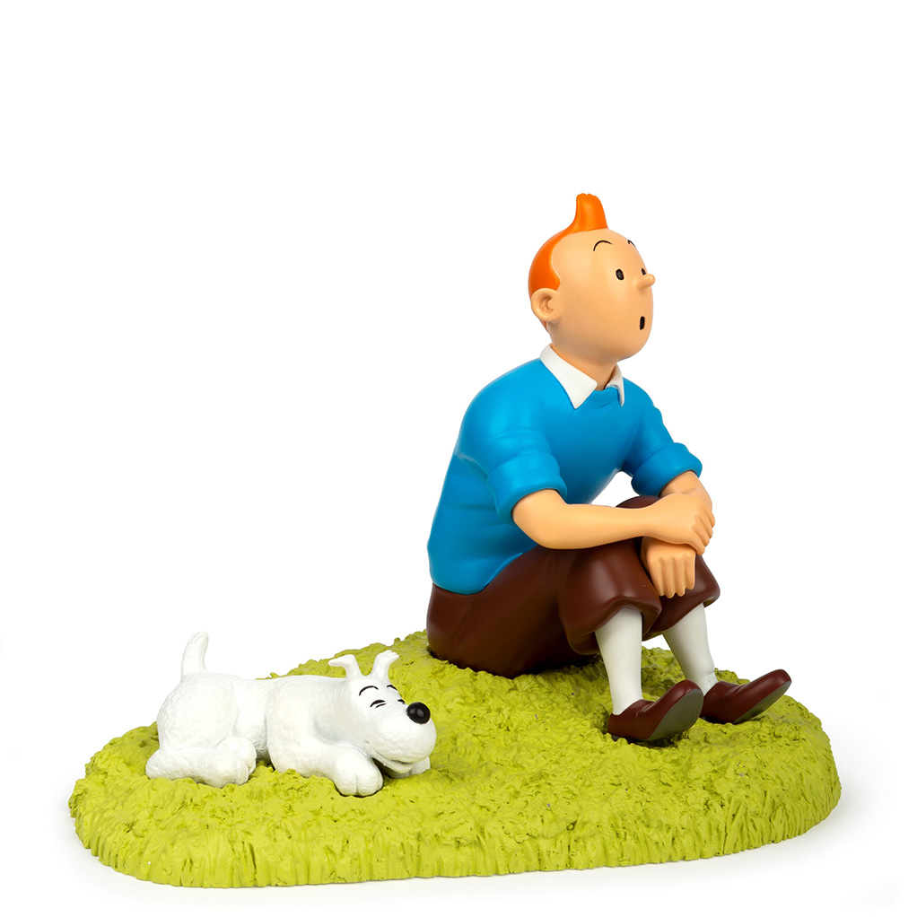 Figurine, Tintin assis dans l'herbe, l'Île noire - principal