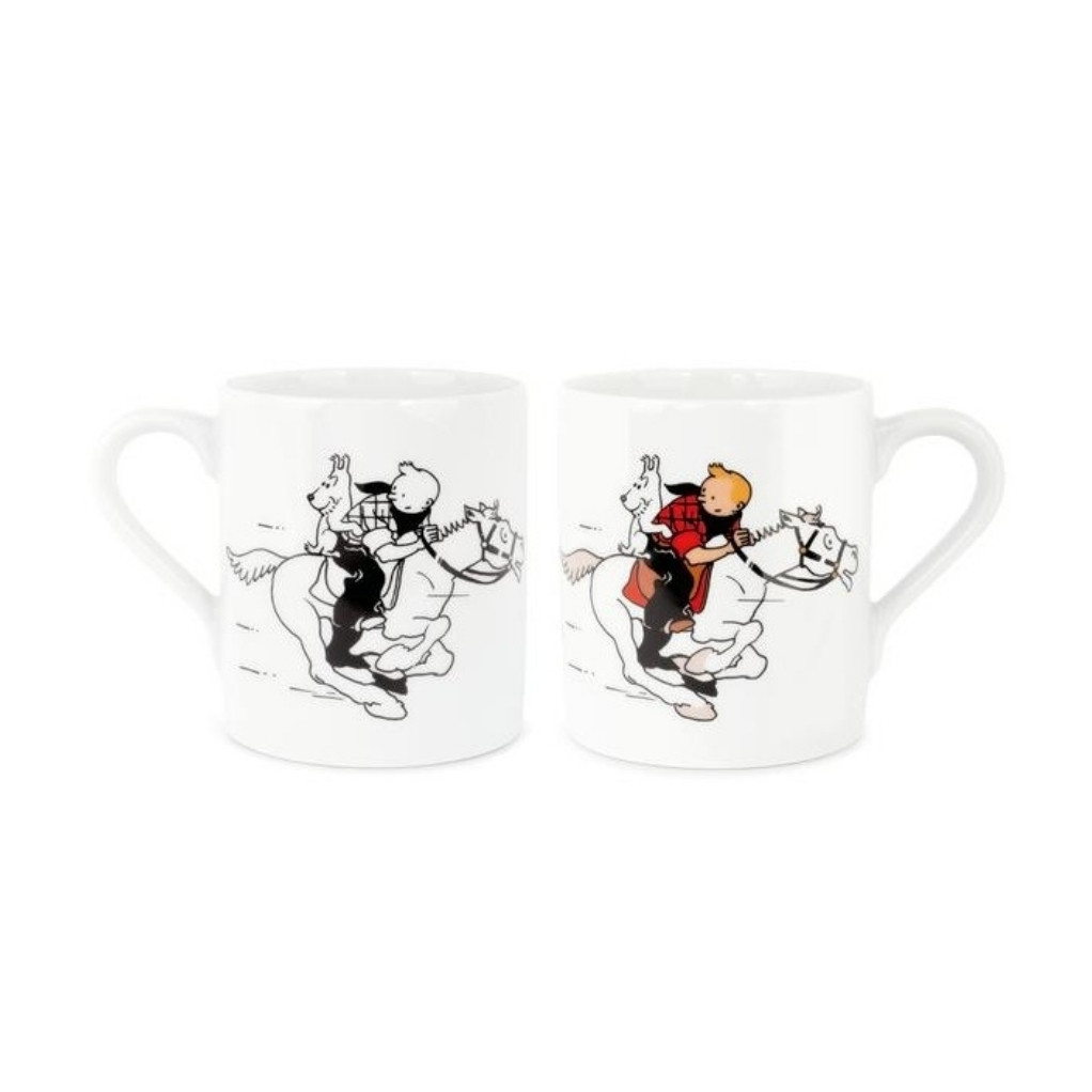 Mug Noir & Blanc/ Colorisé - Tintin en Amérique - principal