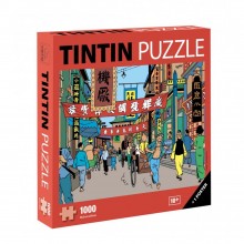 Puzzle Tintin rue de Shanghai 1000 pièces + poster
