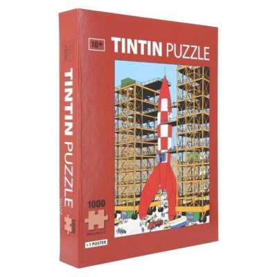 Puzzle Tintin oblectif lune base de lancement, 1000 pièces et poster