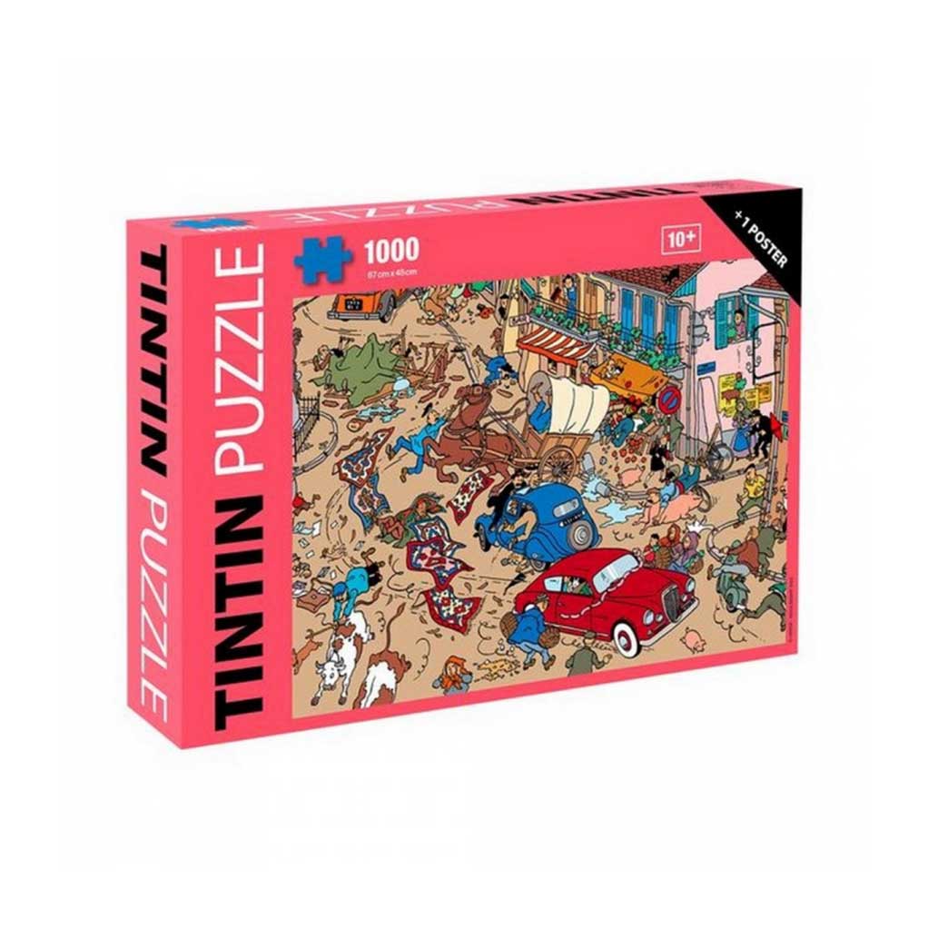 Puzzle Tintin Accident sur la place 1000 pièces et poster - principal