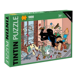 Puzzle Tintin chute porte tambour avec poster