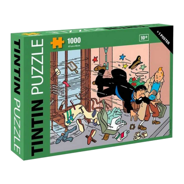 Puzzle Tintin chute porte tambour 1000 pièces et poster