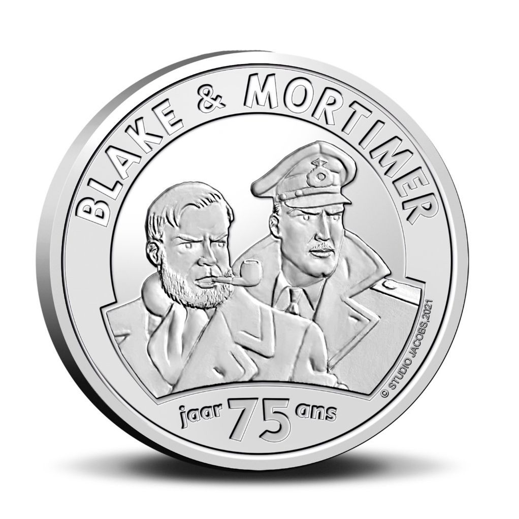 Pièce commémorative 5 euros 75 ans Blake et Mortimer Relief - principal
