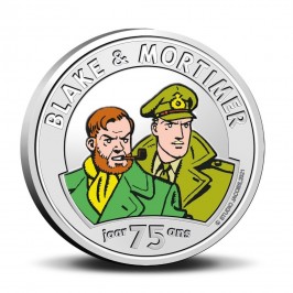 Pièce commémorative 5 euros 75 ans Blake et Mortimer Couleurs