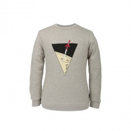 Sweat-Shirt Tintin Triangle Fusée - Gris Clair Chiné - S