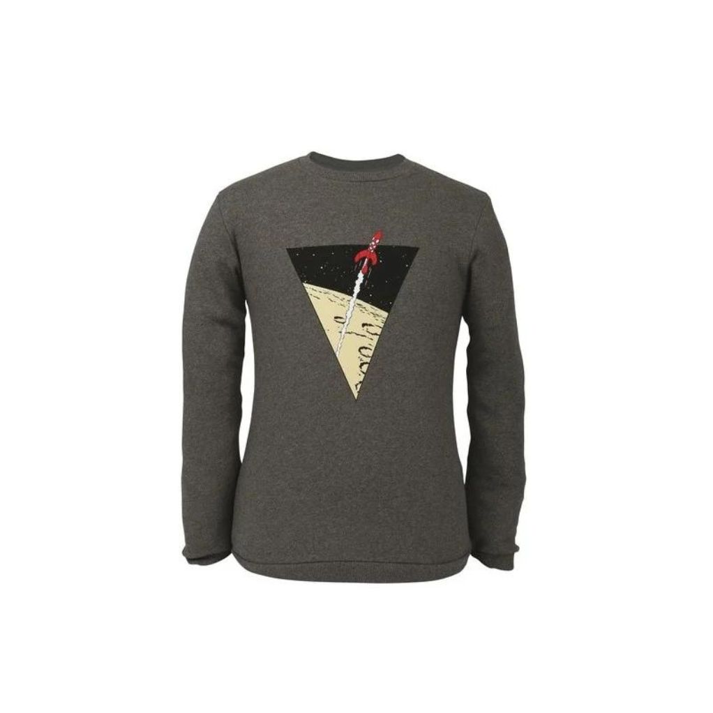 Sweat-Shirt Tintin Triangle Fusée - Gris Foncé - XL - principal