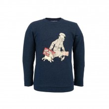 Sweat-shirt Tintin Ils arrivent - Bleu marine