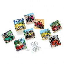 Set of 8 Tintin coasters - The cars