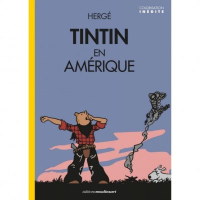 Album Tintin en Amérique colorisé - Couverture Tintin baille - principal