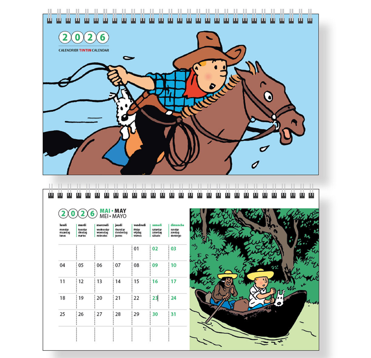 Calendrier de bureau à poser Tintin - 2026 - principal